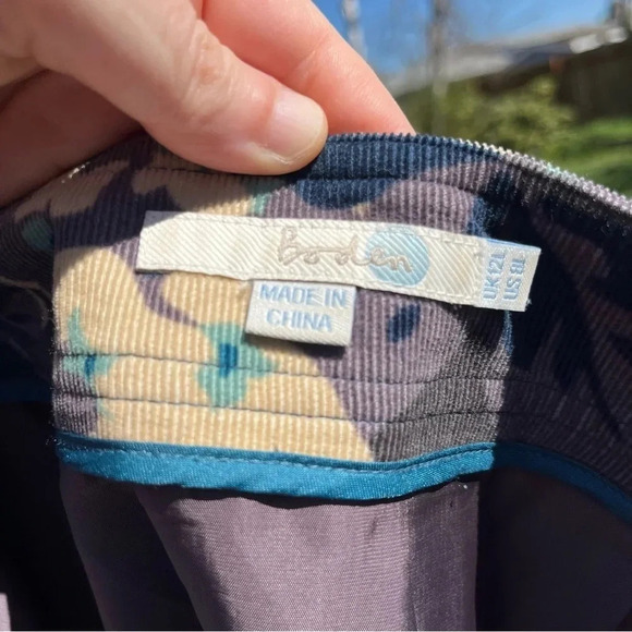 BODEN ~ Floral corduroy medium length skirt - Picture 7 of 11